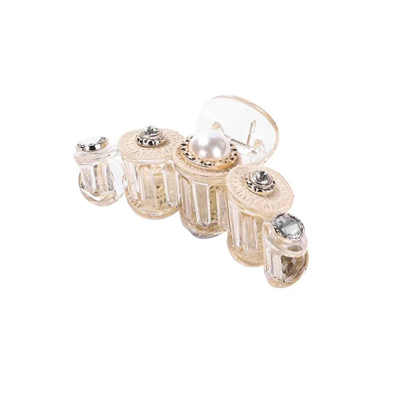 

New Women Elegant Pearl Hairpin French Hair Claws Back Of The Head Grip Korean Temperament Large And Small Hair Clip Headdress