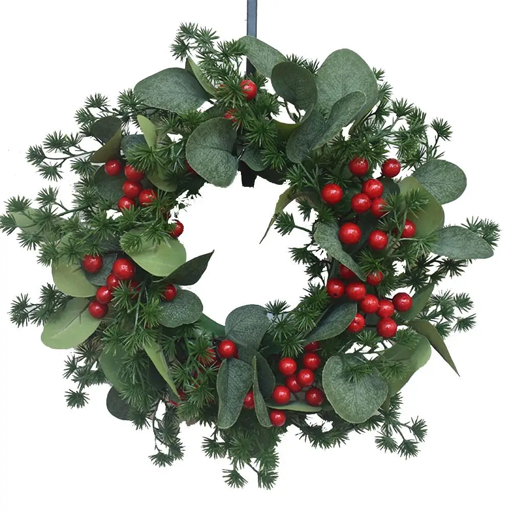 

Искусственный венок из листьев эвкалипта, праздничная Праздничная дверная подвесная гирлянда, украшение для вечеринки, двери, окна