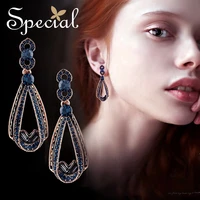 special vintage big stud earrings for women waterdrop gold ear pins aaa zirconia bohemian lady earrings new jewelry gifts s1708e