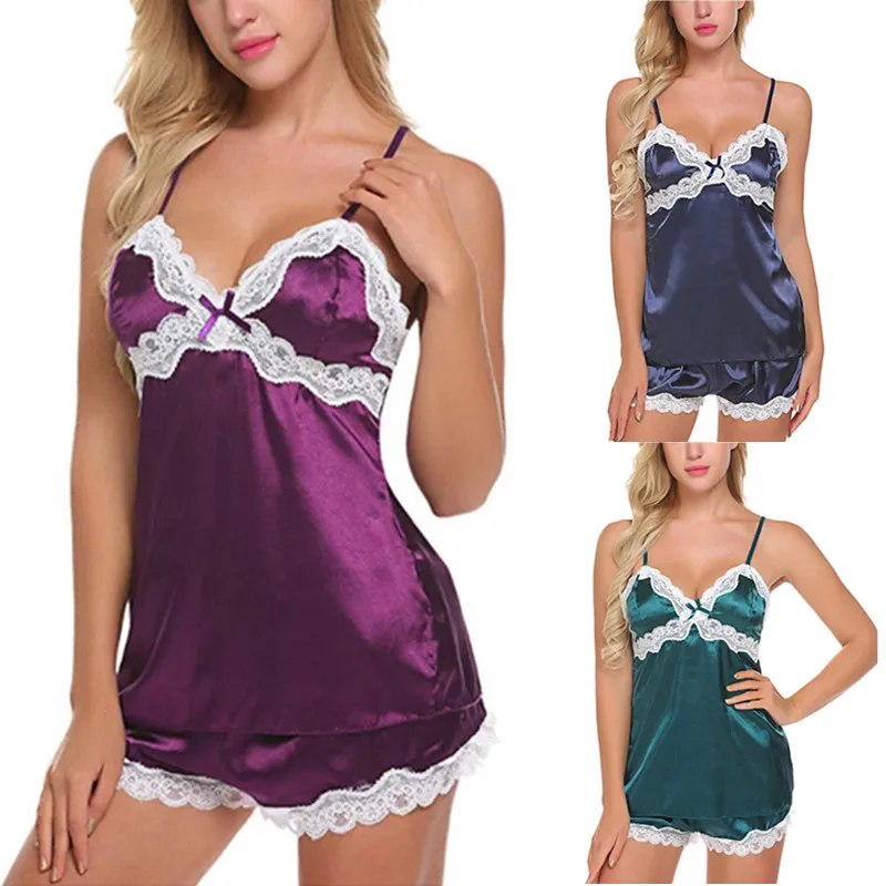 

Summer Women's Pajama Sexy Temptation Babydoll Nightwear Cute Cami Top and Shorts Pijama Sexy Lingerie Pyjamas Women Sleep Tops