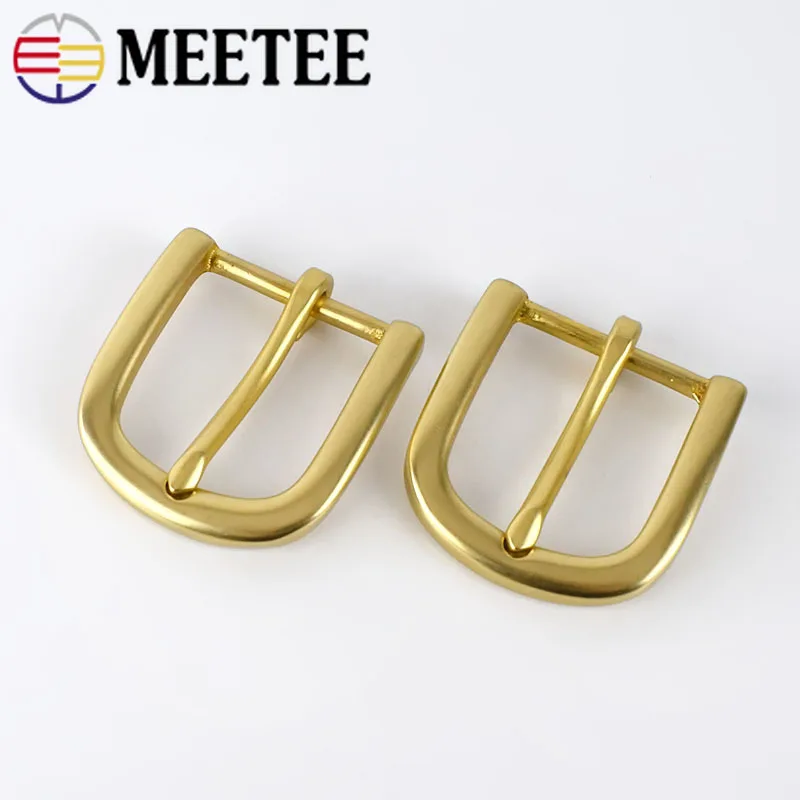 Meetee 30mm Width Pure Brass Belt Buckle for Men Ladies Pin Head DIY Leather Craft Jean Clothing Decor Accessories|Пряжки и крючки| |