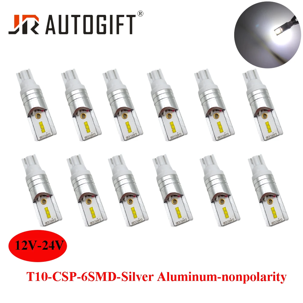 10 шт. Автомобильные светодиодные лампы высокой яркости 194 168 T10 W5W 6SMD CSP|Сигнальная