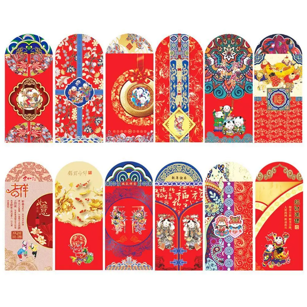 

Festive Red Envelope Gift Card Chinese Element Happy Envelopes Money For Kids Designed Packet New Red Year A6W2