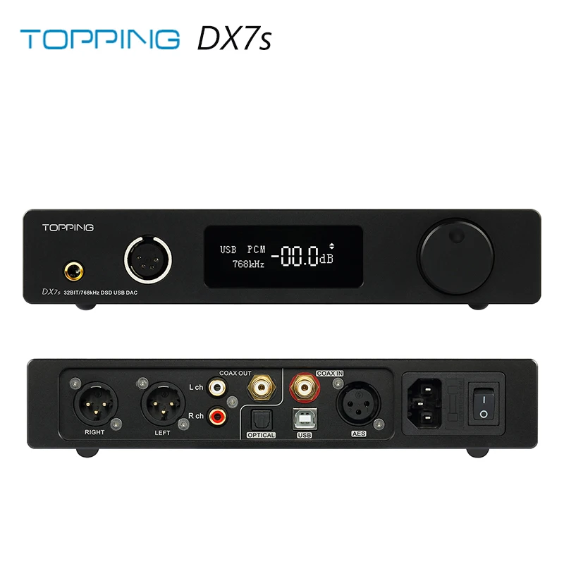 Topping DX7S 2* ES9038Q2M 32 бит/768 K DSD512 DSD USB полный сбалансированный ЦАП усилитель для наушников