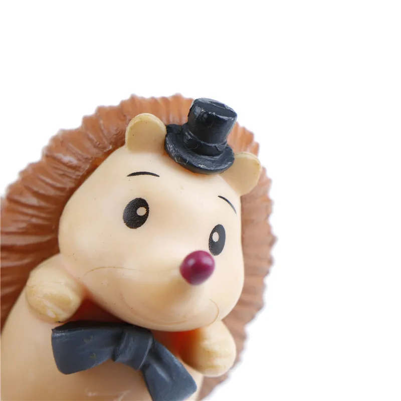 

4 шт. мультфильм животных DIY садовый декор в форме сердца Ежик полимерный микро-пейзаж миниатюрная фигурка украшения кукольная мебель игруш...