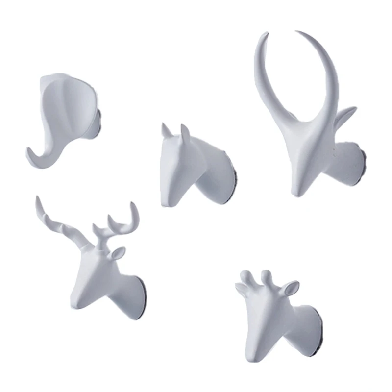 

Resin Animal Head Hook, Children's Room Clothes Hook, Nordic Clothes Hook, Non Perforated Wall Hanging