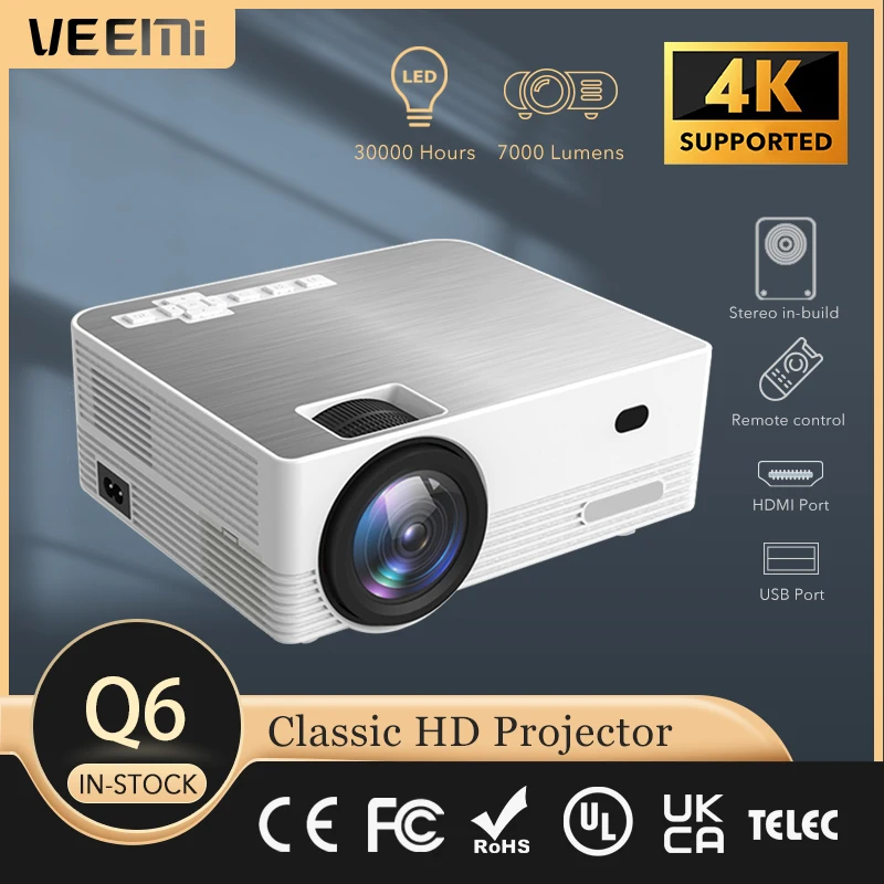 

Aixin Q6 Портативный проектор HD родное 1080P LED HDMI совместимый входной порт проектор видео домашний кинотеатр кино игровой проектор