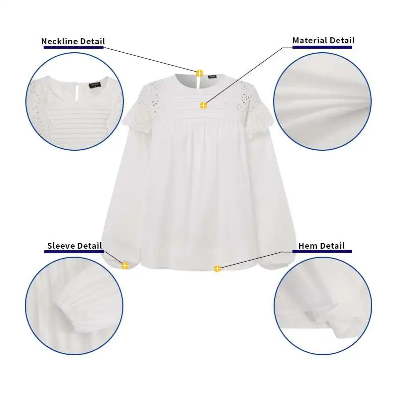 

Women Blouse VONDA 2021 Ladies Casual Long Sleeve SolidParty Office Shirts O Neck Hollow Out Bohemian Blusas Femme