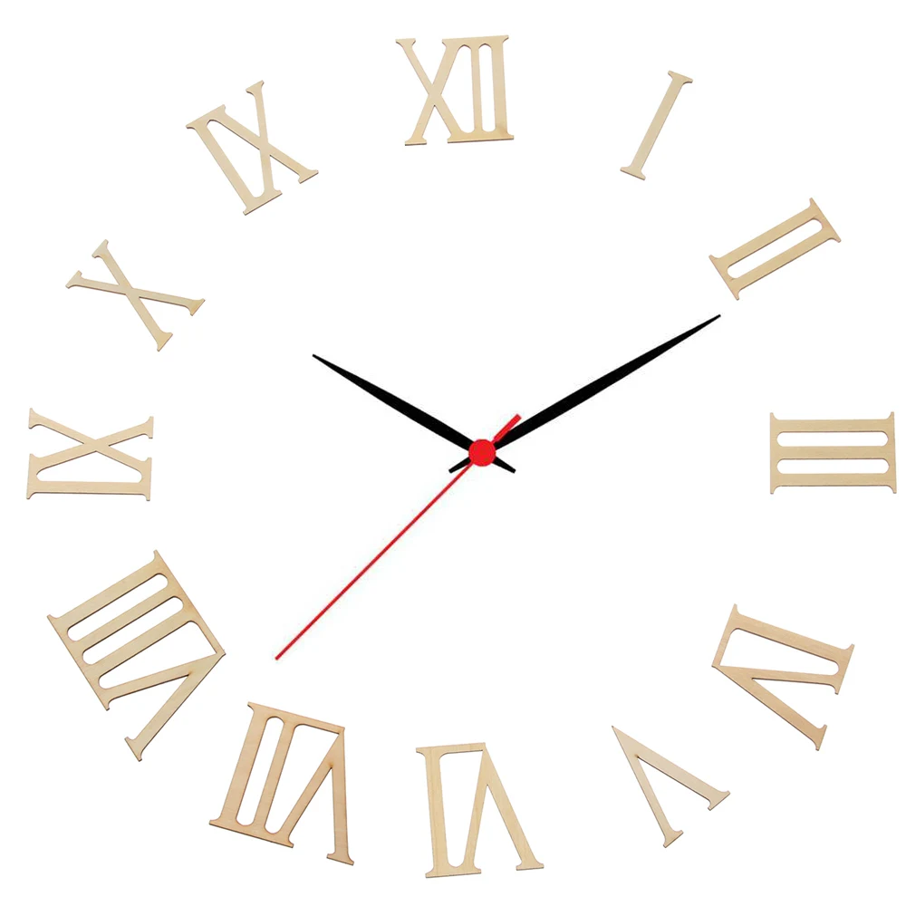 12Pcs/set 7cm Roman Digital Wooden Clock Accessories Numerals Wood Chip Parts DIY Laser Cut Crafts Pieces Home Decor - купить по