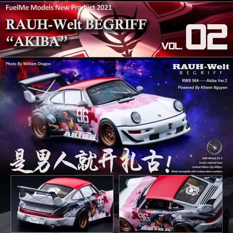 

Модель автомобиля Fuelme 1:64 RWB 964 Akiba #96 из смолы