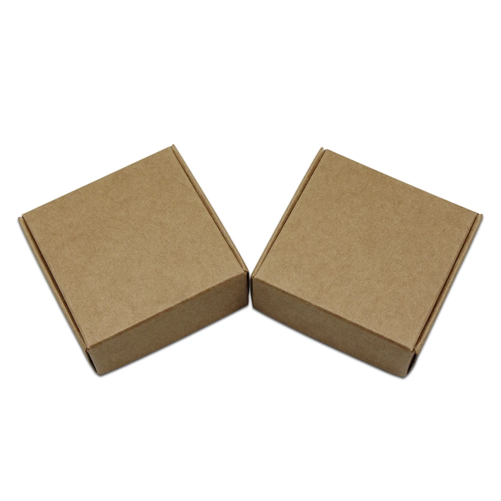

5.5*5.5*2.5cm Brown Black Kraft Carton Candy Box Small Gift Wedding Party Favors Packaging Material Crafts Jewelry Paper Boxes