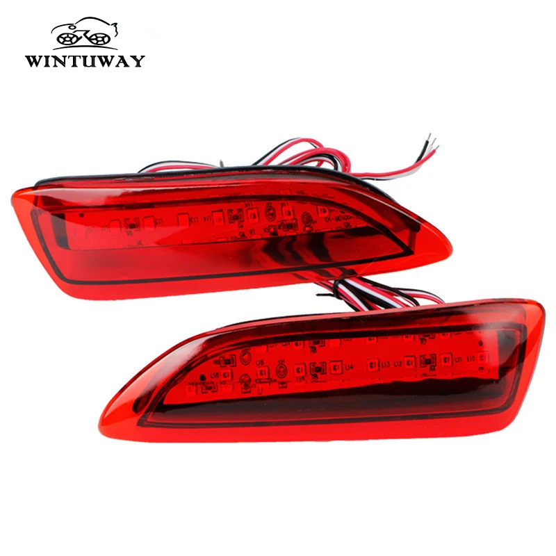 

WINTUWAY Rear Bumper Reflector Brake Light For 2011 2012 2013 Toyota Corolla Red Lens LED Bulb Car Warning Tail Light