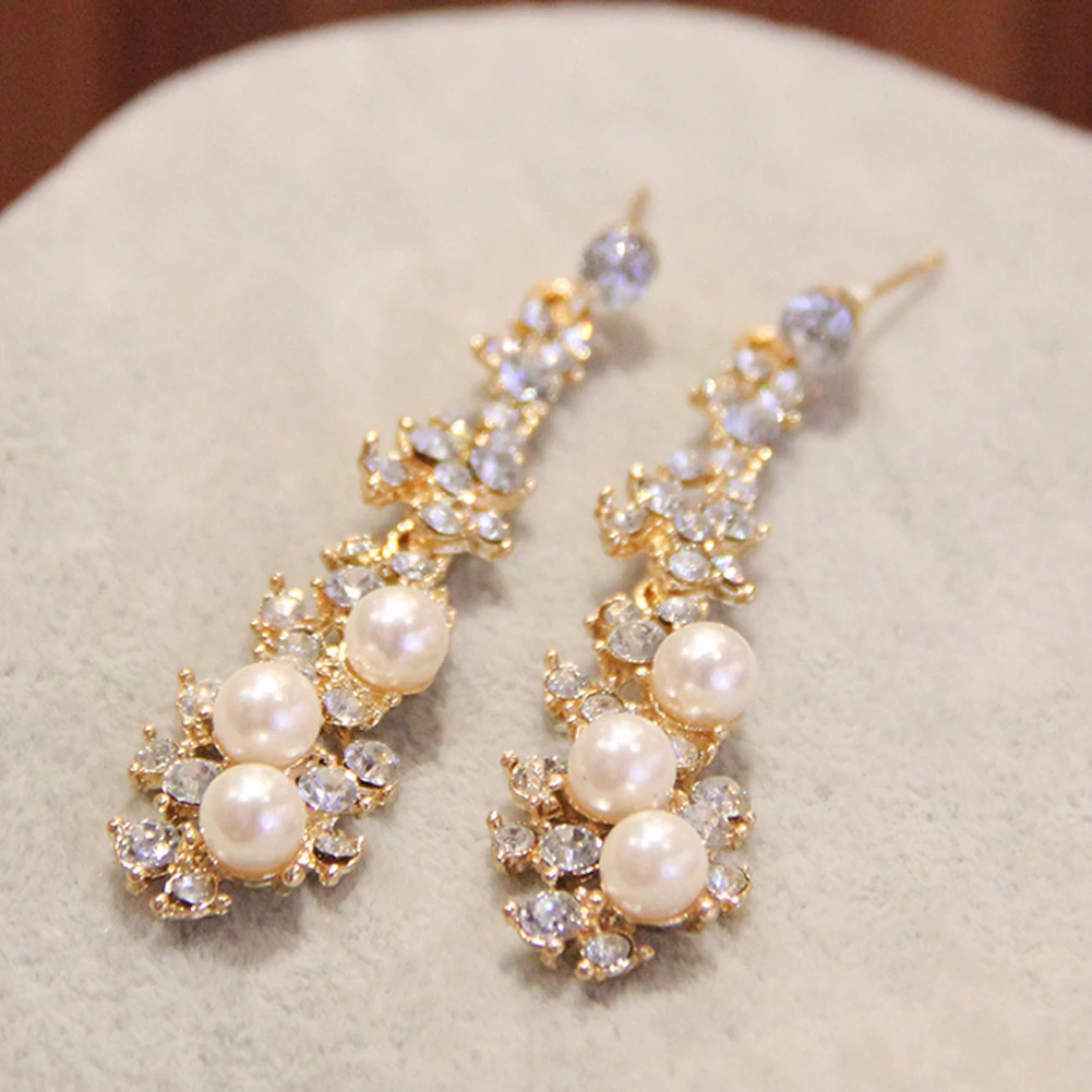 1pair Diamond Wedding Lady Jewelry Drop Bridal Accessories Party Vintage Portable Ear Stud | Украшения и аксессуары