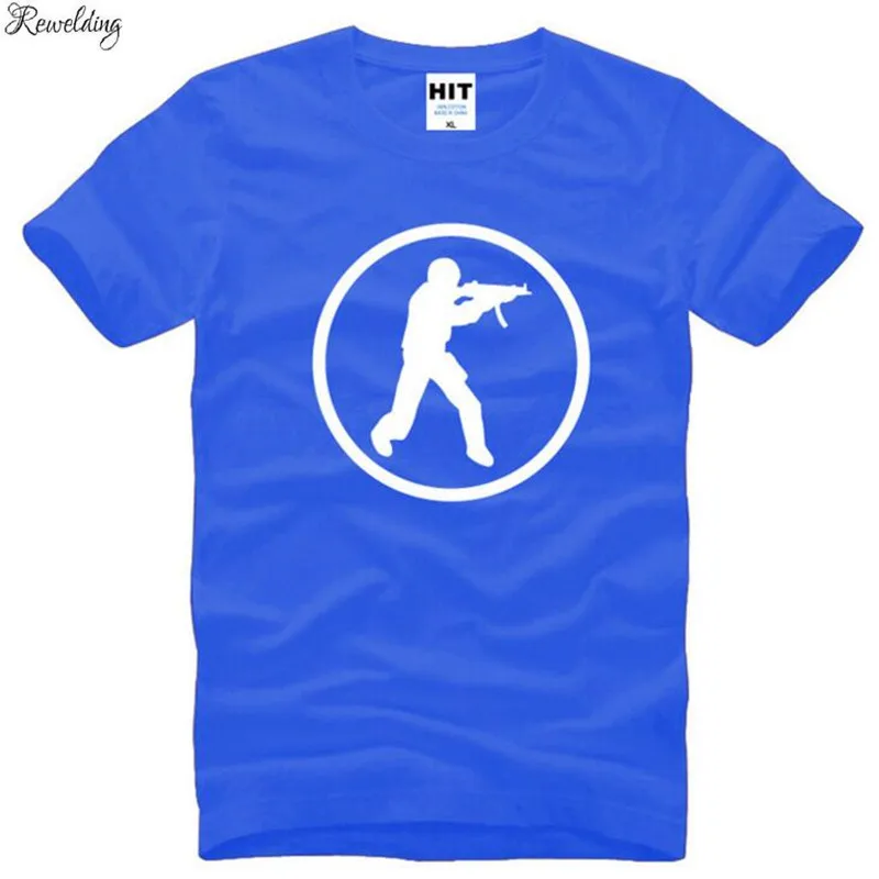 Футболка мужская с принтом игры Counter Strike CS хлопковая тенниска коротким рукавом и