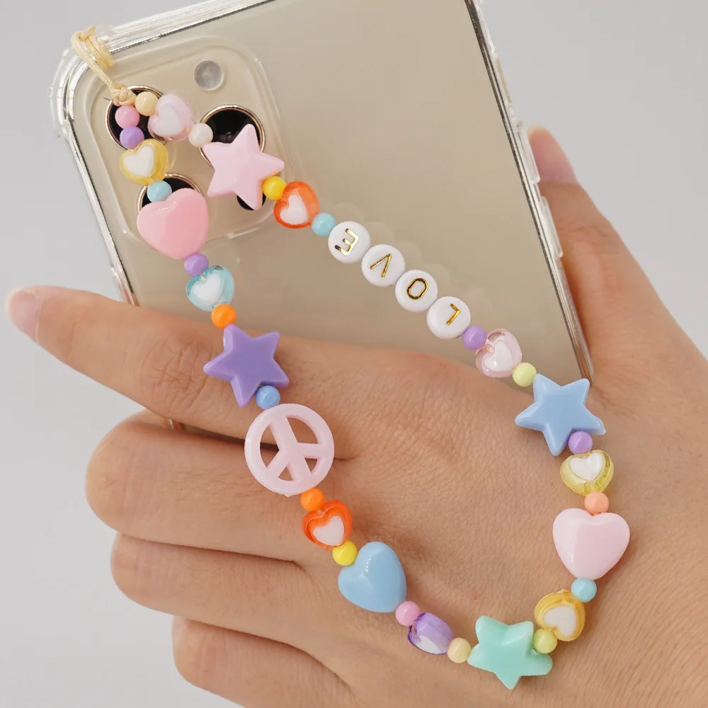 2021 New Mobile Phone Strap Lanyard Colorful Smile Pearl Soft Pottery Rope for Cell Case Hanging Cord Women | Мобильные телефоны и