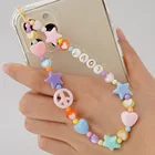 Новинка 2022, ремень для телефона, цветной ремешок с улыбкой и жемчугом, Мягкая Керамическая веревка для телефона, Женский висячий шнур
