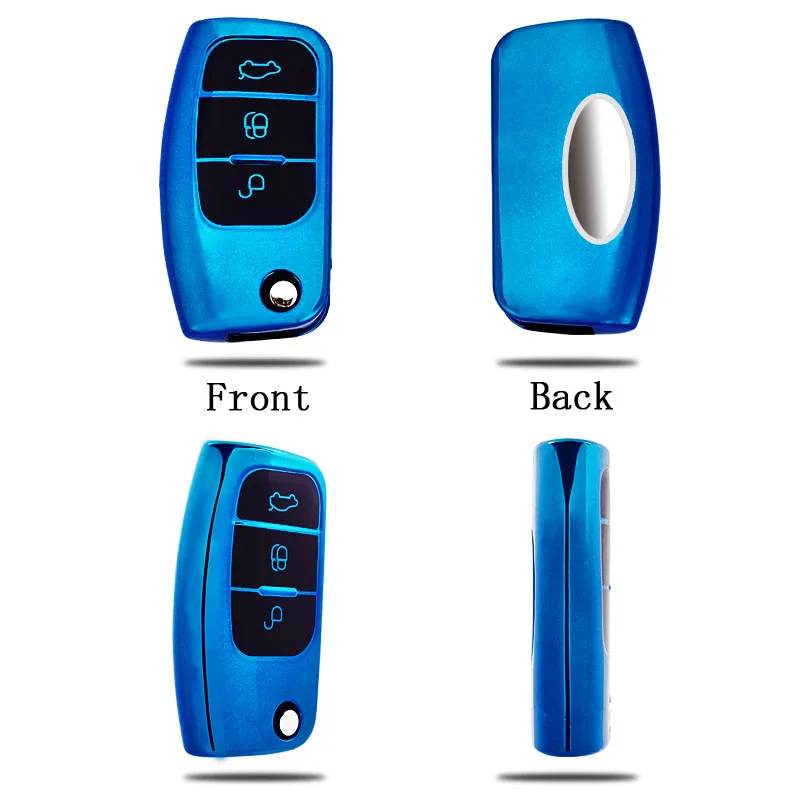 

1x 3 Button Soft TPU Car Remote Key Cover Case For Ford Fiesta Focus 2 Ecosport Kuga Escape Falcon B-Max C-Max Eco Sport Galaxy