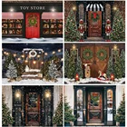 MOCSICKA Рождественская винтажная дверь Фотостудия Фото фоны Рождественская елка подарок декор Зимний снег фотография фон