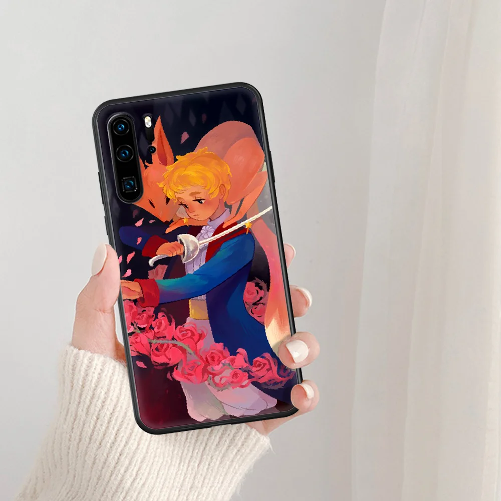 

Lovely the Little Prince Phone Case For Huawei P Mate Smart 10 20 30 40 Lite Z 2019 Pro black Coque Painting Etui Luxury