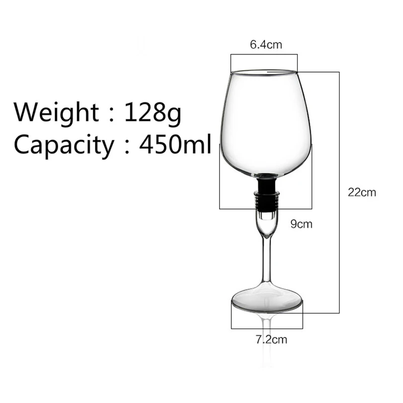 Креативный съемный бокал для красного вина винный 2-в-1 высокое боросиликатное