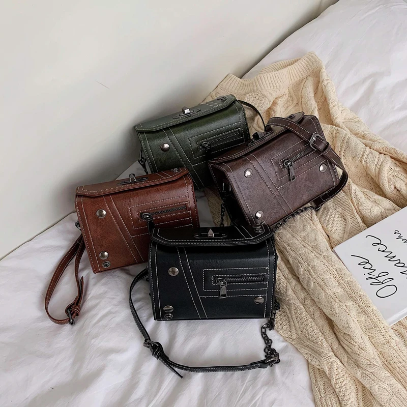Bolsos Mujer, модные сумки в форме коробки для женщин,, роскошные сумки, женские сумки, дизайнерские, с металлическими заклепками, с клапаном, вечерняя сумочка