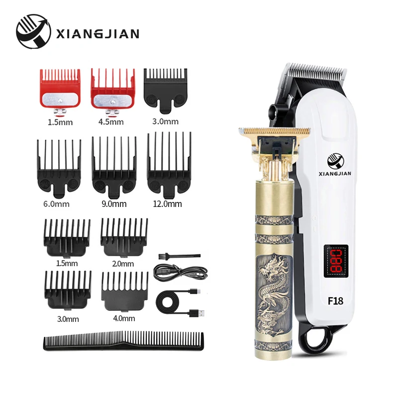 

XIANGJIAN Electric Hair Clipper Man LCD Shaver Trimmer For Men Barber Professional Beard Rechargeable Hair Cutting Machine Set