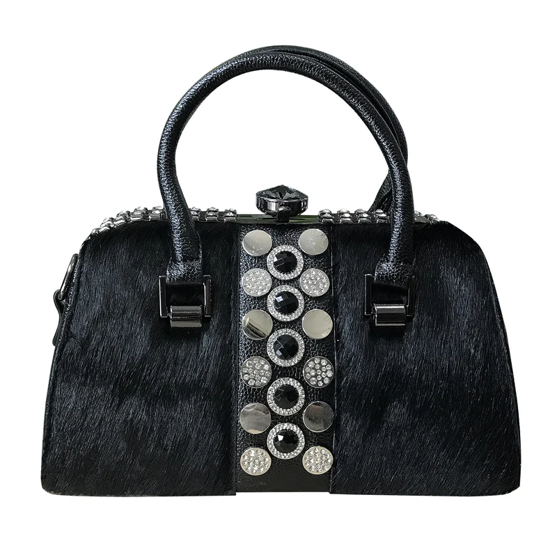 Сумка из конского волоса женская сумка через плечо натуральная кожа Бостон сумки