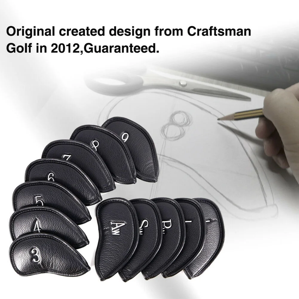 

Black PU Leather Golf Putter Head Covers Golf Club Head Cover Protective and Durable ALS88