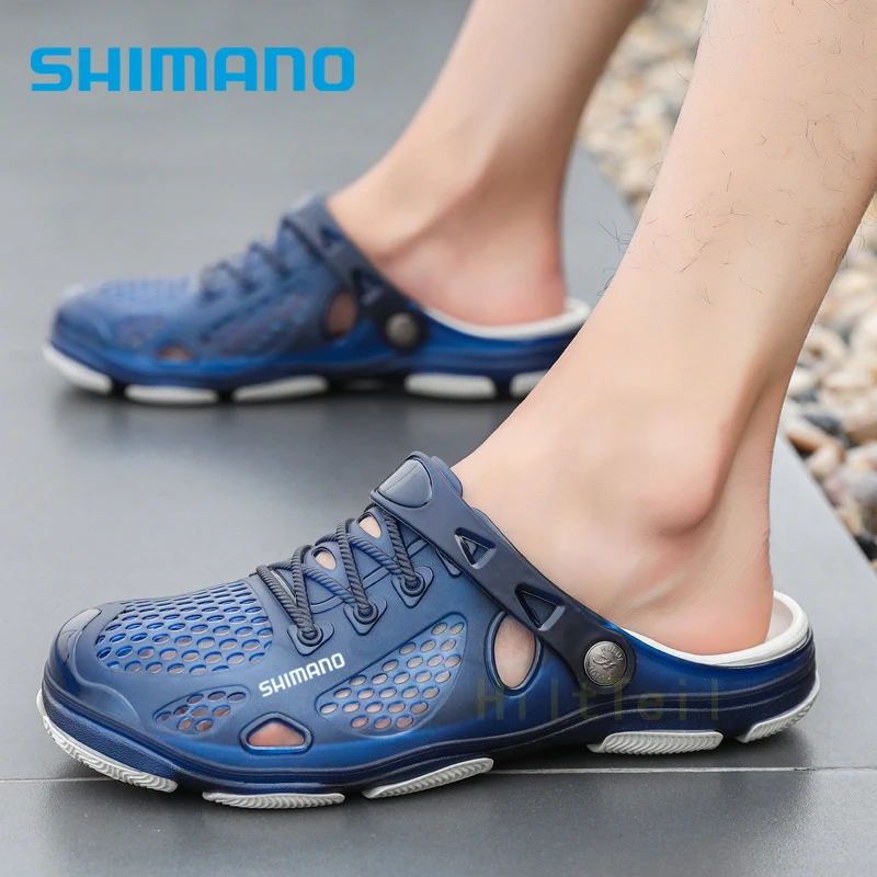 

2022 New Summer Fishing Shoes Men's Slippers Hollow Beach Large Size Swimming Hole Shoes for Fishing Sandals Casual Shoes Man