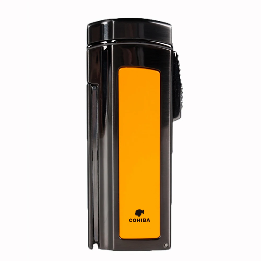 Модный стиль Cohiba зажигалки для сигар ветрозащитная Зажигалка четыре струйные