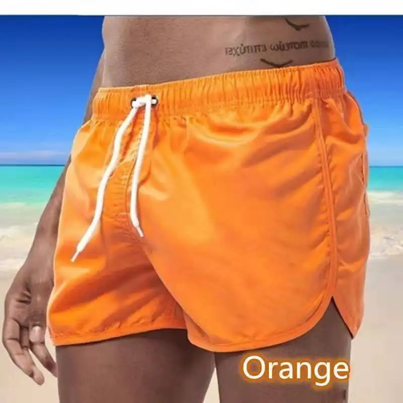 

2021 Summer Men's Swimwear Shorts Brand Beachwear Sexy Swim Trunks Men Swimsuit Low Waist Breathable Beach Wear Surf