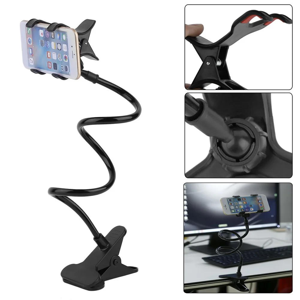 

Hot Lazy Shelf Bedside Mobile Phone Holder Clip For Smart Phone Adjustable Stand Holder Desk Long Bending Foldable Support