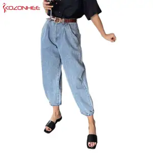 Свободные женские джинсы прямого кроя из джинсовой ткани с высокой талией, Джинсы бойфренда, светильник, синий цвет, женские джинсы размера плюс 42-50