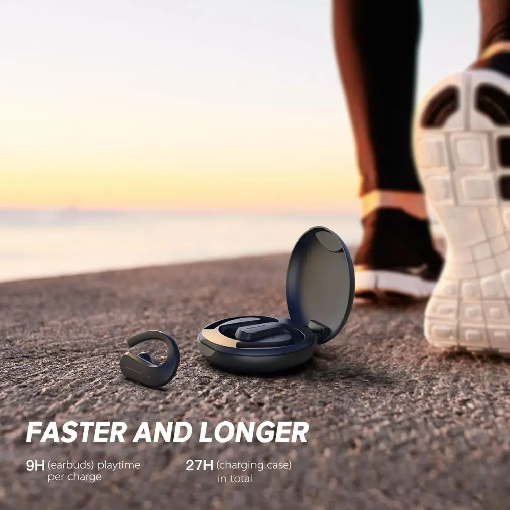 GGMM T1 Bluetooth наушники спортивные TWS беспроводные наушники BT V5.0 IPX7 водонепроницаемые 10 мм динамический круг HIFI Звук 36 часов время воспроизведения