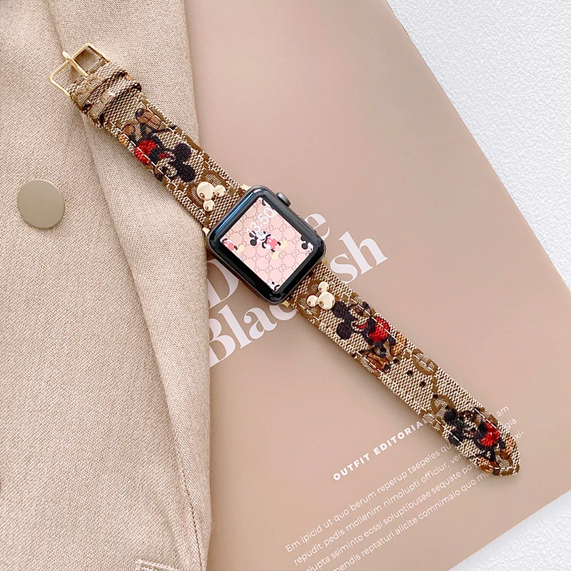Ремешок для часов Apple Watch с Диснеем Микки Маусом сменный Браслет из роскошного