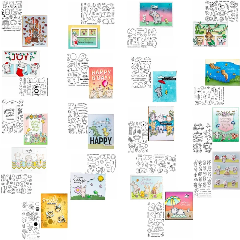 Прозрачные силиконовые штампы с очаровательными животными и фразой новинка 2019