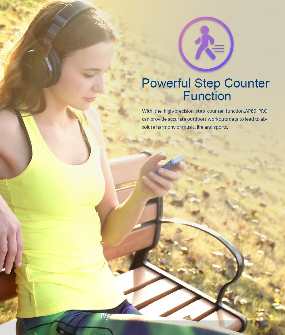 Hidizs AP80 PRO Dual ESS9218P Bluetooth Portable Music Player MP3 USB DAC Hi-Res Audio DSD64/128 Apt-X/LDAC FM Step Counter |