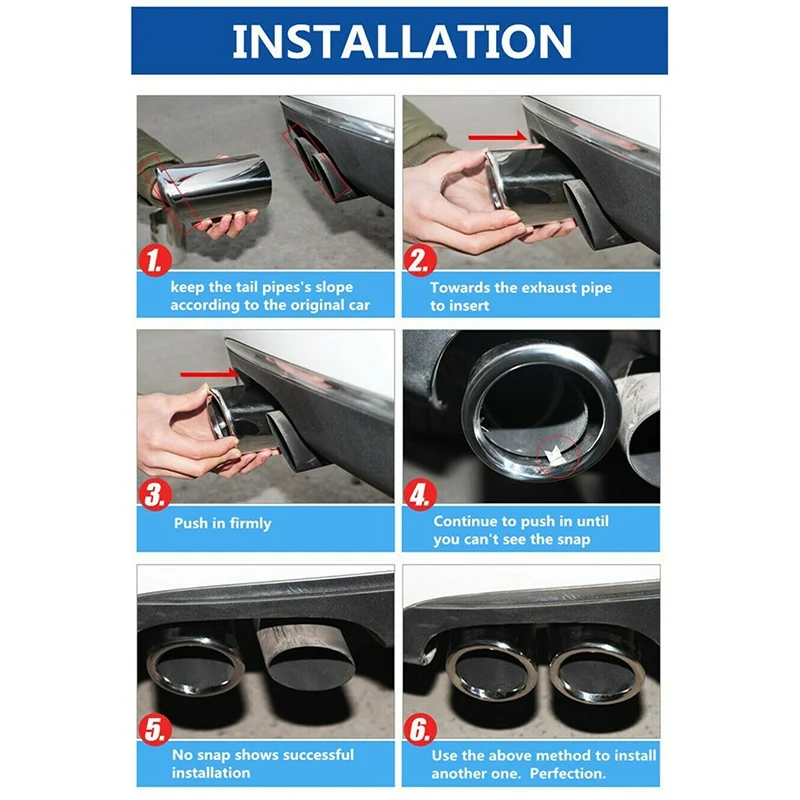 2X Titanium Black Car Exhaust Pipes Tail Tips for BMW E90 E92 325 328I 3 Series | Manifolds