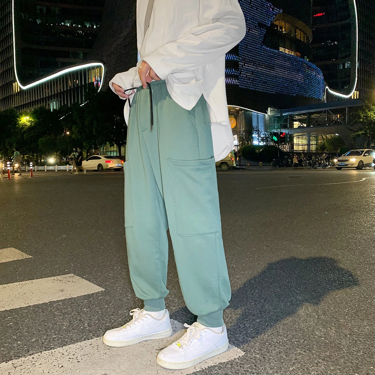 Брюки LEGIBLE мужские однотонные свободные повседневные штаны до щиколотки