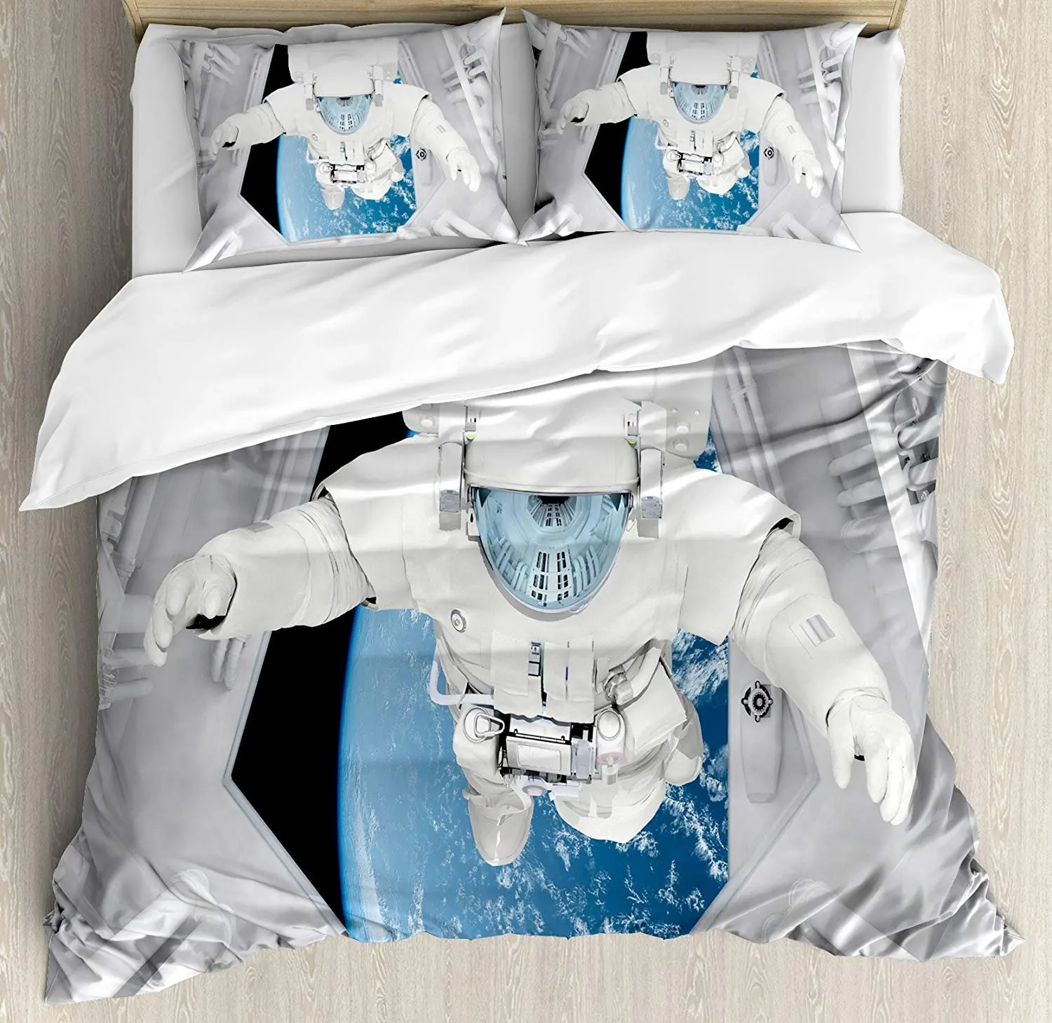 

Outer Space Bedding Set Astronaut inside Spaceship Cosmic Journey Celestial World Universe Duvet Cover Pillowcase For Home