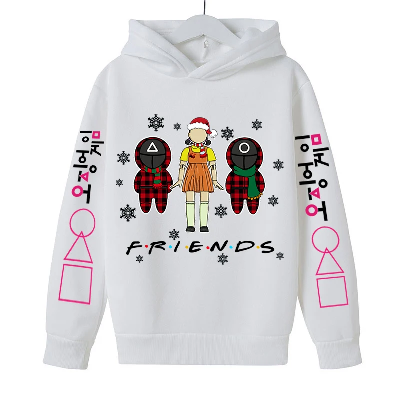 

Squid Game Autumn Winter Kids Long Sleeve T Shirts Cartoon Boys Sweatshirts Outwear Baby Tees Top Children Christmas Clothing