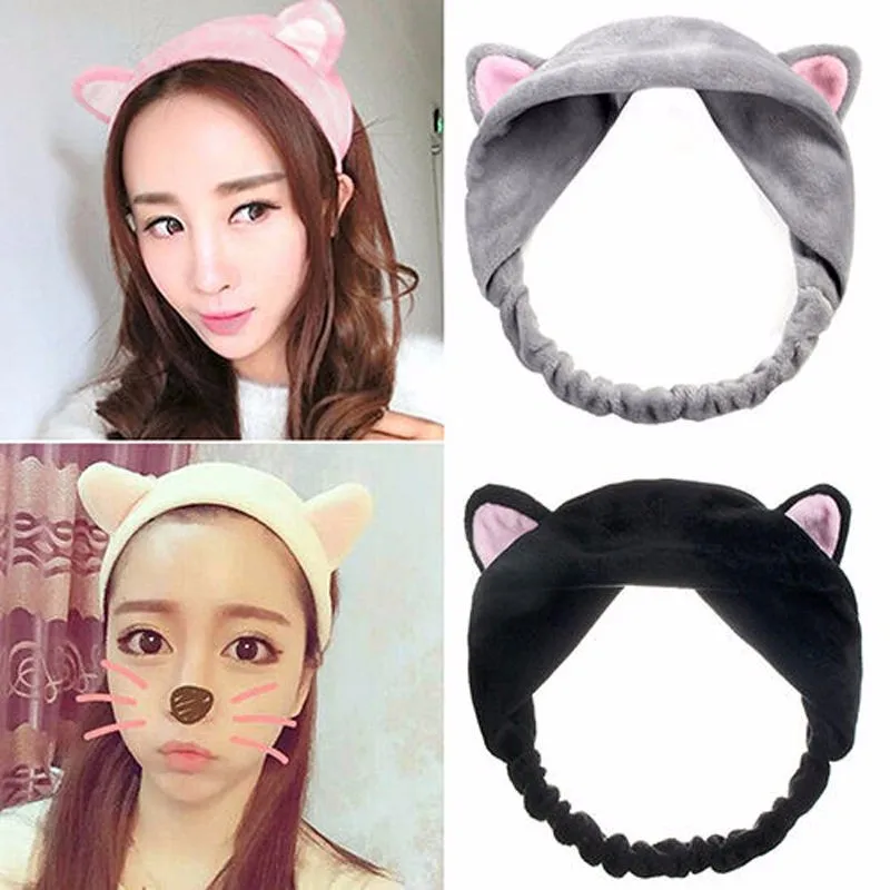 

Wholesale 5-30Pcs Elastic Hairband Headband Soft Warm Coral Fleece Ear Wash Face Makeup Girls Women Hair Accessories