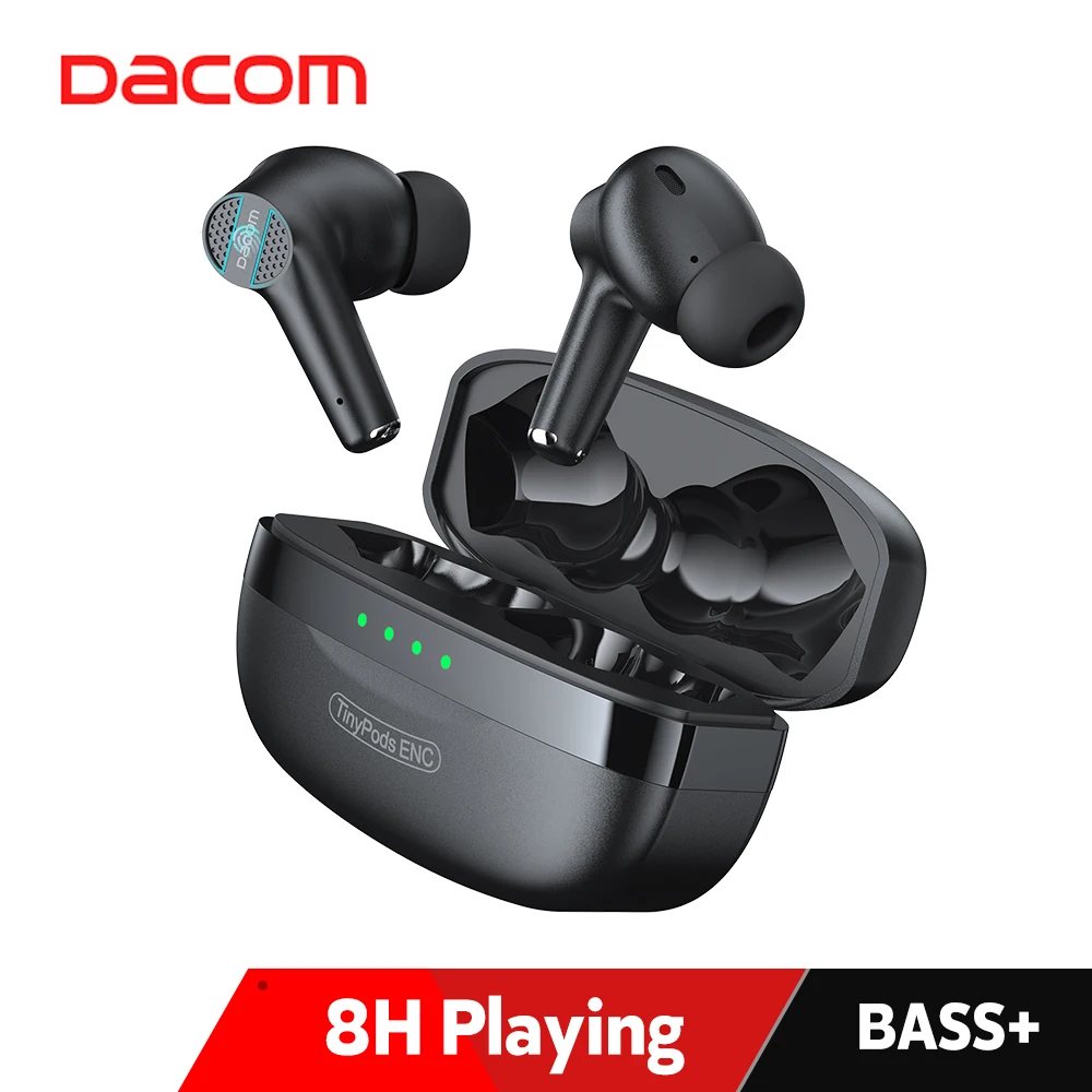 

RYWERTinyPods ENC Noise Cancellation Earphones TWS Bluetooth 5.0 Earbuds Bass True Wireless Stereo Headphones AAC Type-C