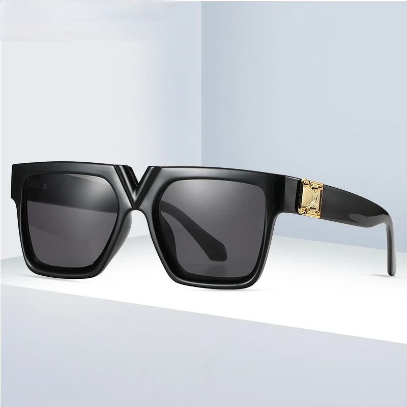 

Women Luxury Brand Sunglasses 2021 Ladies Designer Square Sun Glasses Men Shades Large Thick Clear Big Frame Sunglasses Black