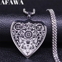 afawa divination cat stainless steel necklaces pendants for women silver color witchcraft chain necklace jewelry joyas n3321s02