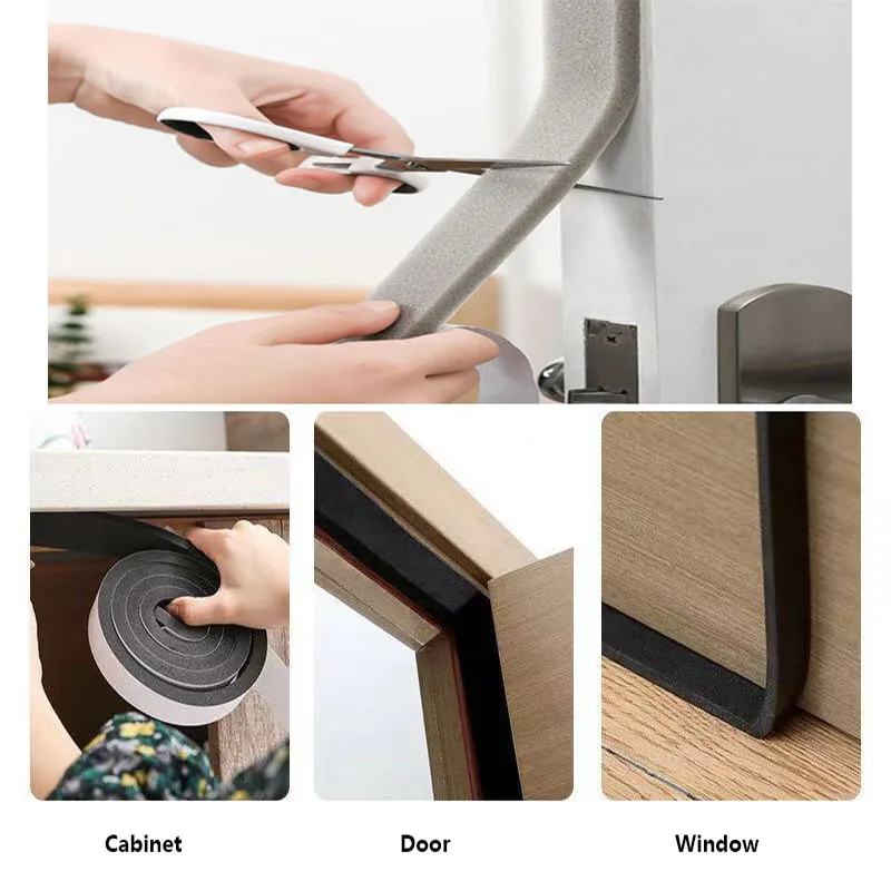 Губчатая уплотнительная лента клейкая для защиты от ударов Звуконепроницаемая 2