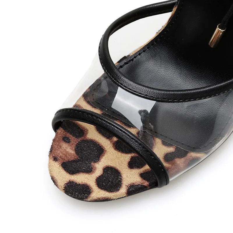 ELVIRAS/Новинка женские босоножки из ПВХ с леопардовым принтом прозрачные вечерние