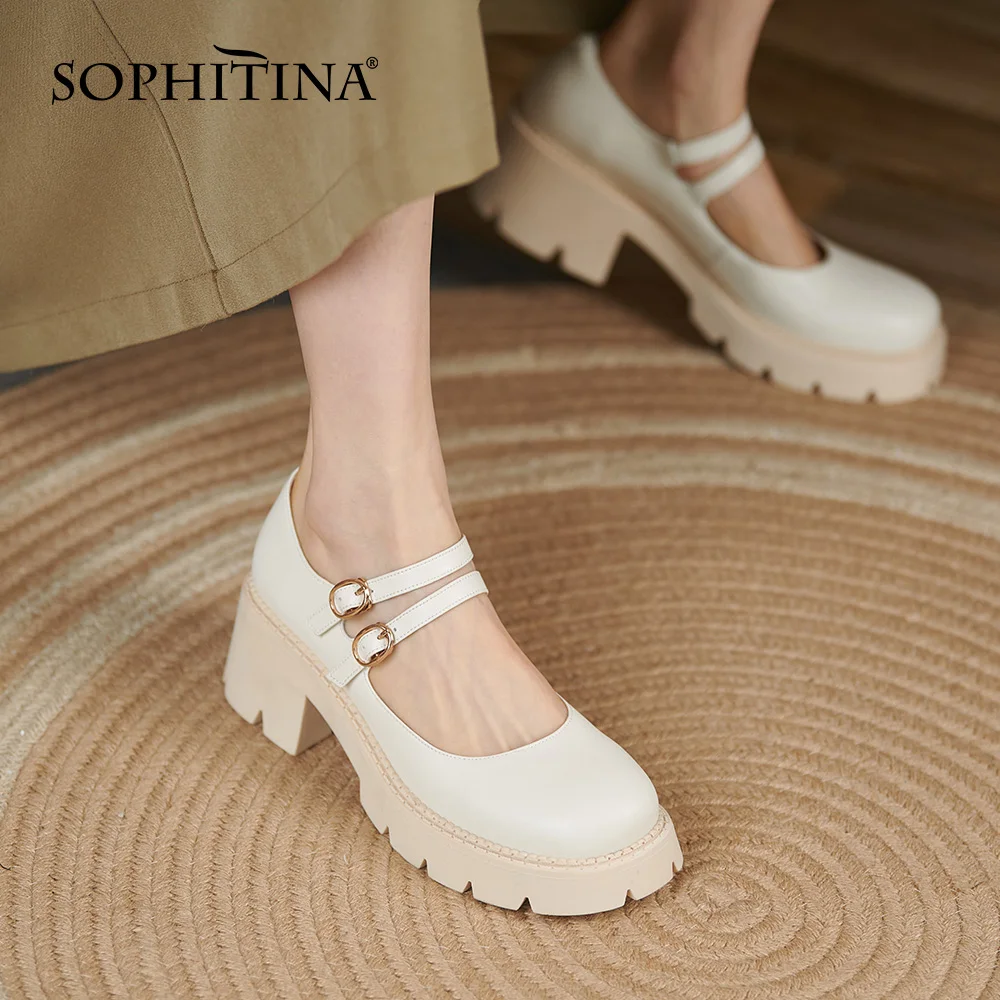 

Туфли-лодочки женские на толстой подошве, с круглым носком, на квадратном каблуке