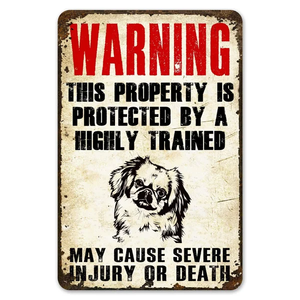 

Предупреждение К услугам гостей для защиты от пекинес жестяная вывеска Винтаж фермы декор искусство Pet Lover Оловянная металлическая табличк...