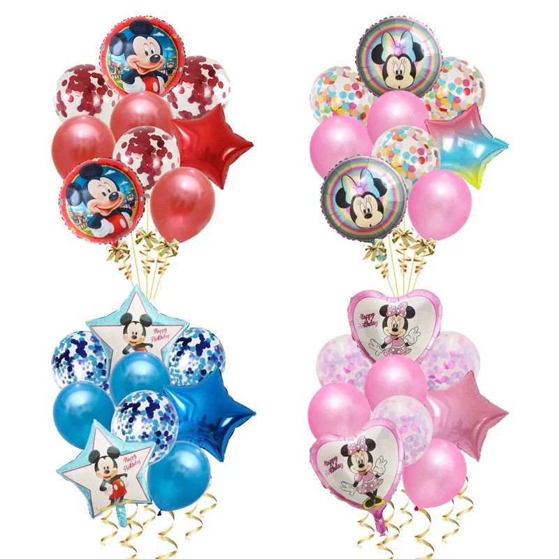 9 шт. Микки и Минни Маус Фольга шары набор День рождения украшения детский душ для